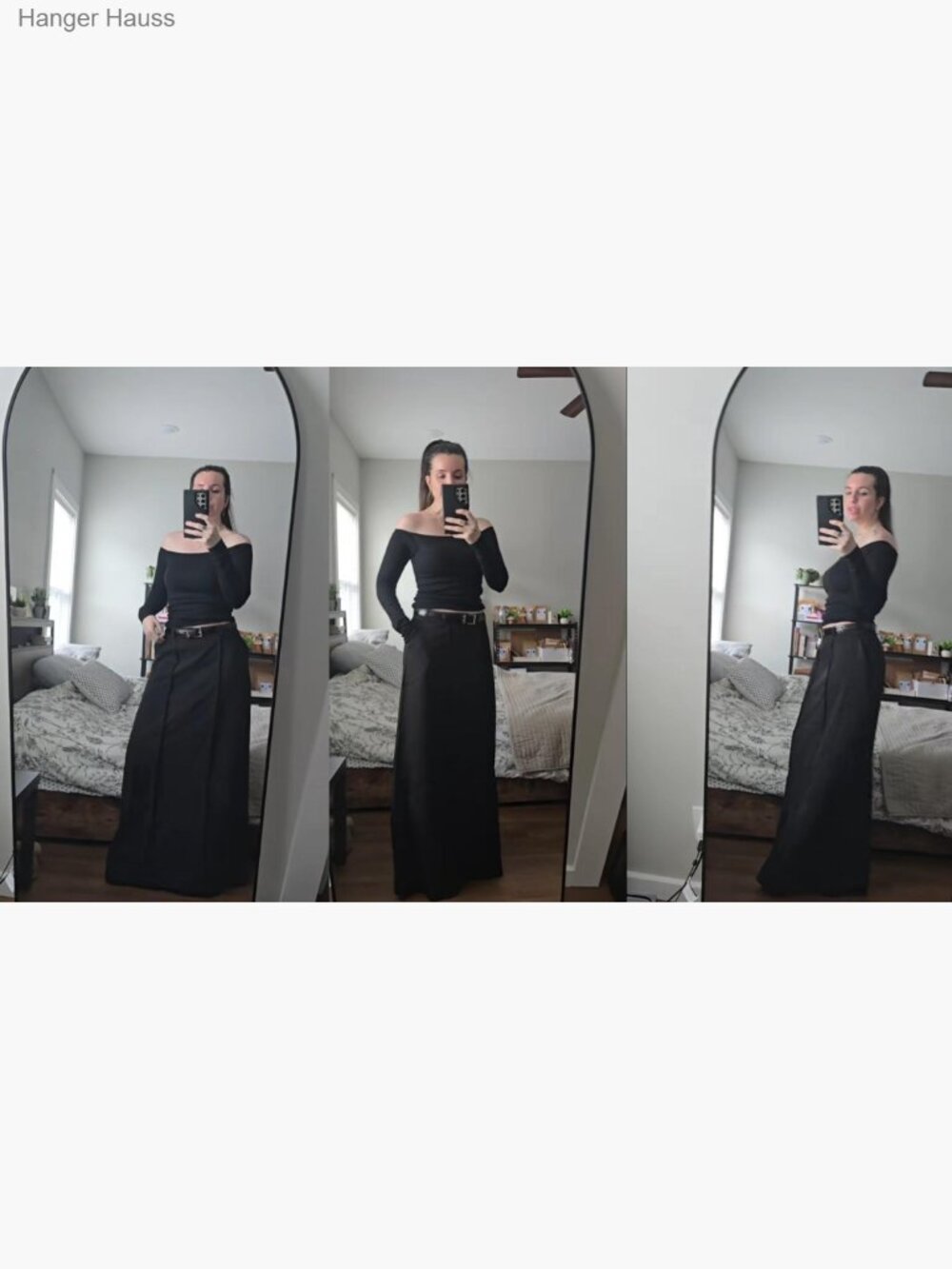 High Waist Maxi Skirt with Pockets, H-Line Straight Pencil Skirt Floor Length - Picture 7 of 7